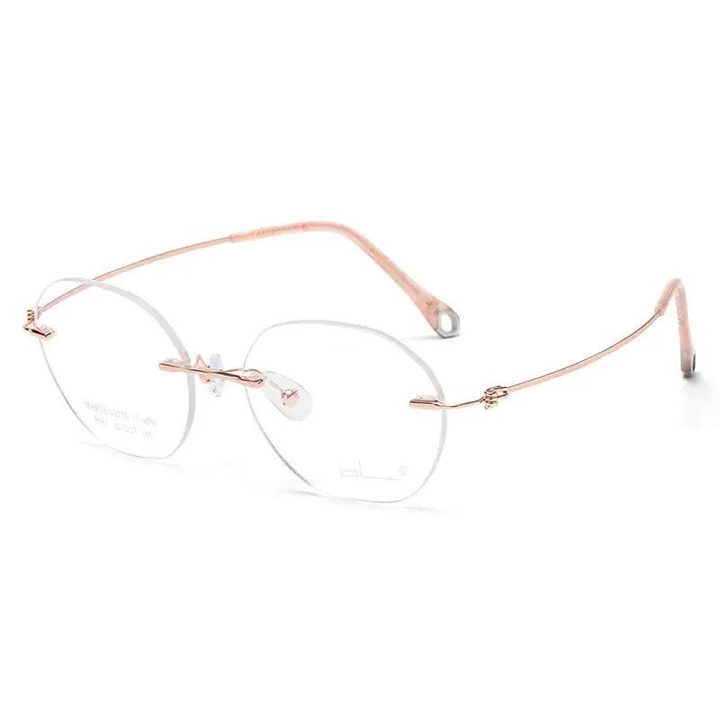 Women's Oval Rimless Alloy Prescription Glasses 85874 — view 5 | Rx Spectacle