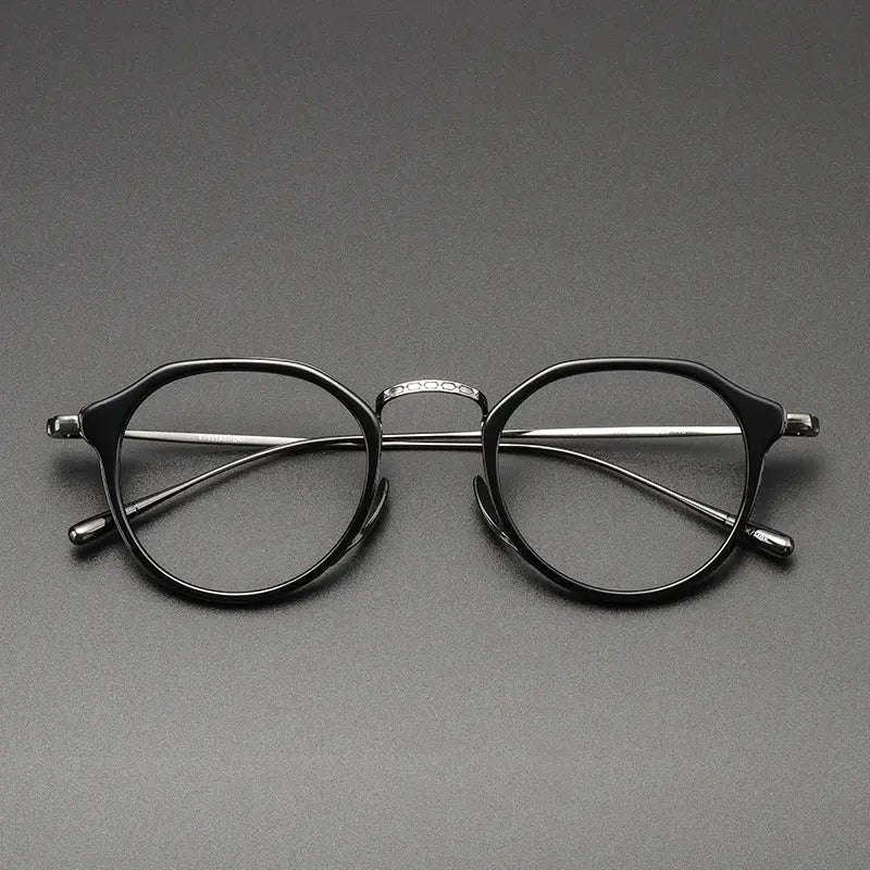 Unisex Round Full Rim Titanium Prescription Glasses 361113 — view 7 | Rx Spectacle