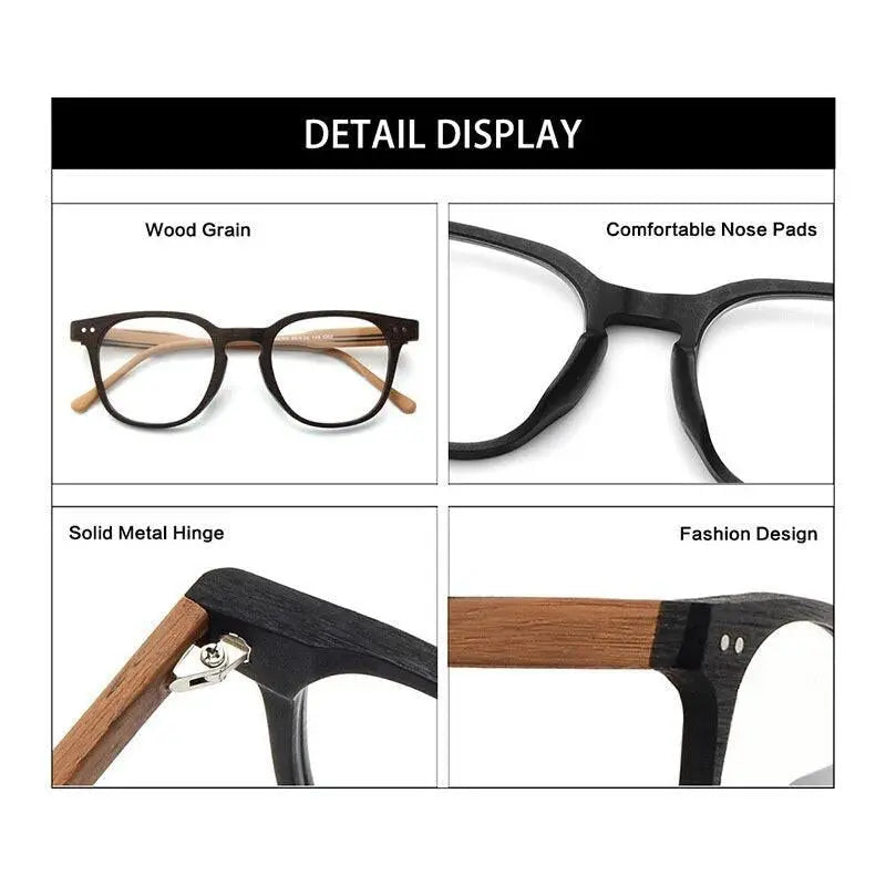 Men's Square Full Rim Wood Prescription Glasses M9205 — view 9 | Rx Spectacle