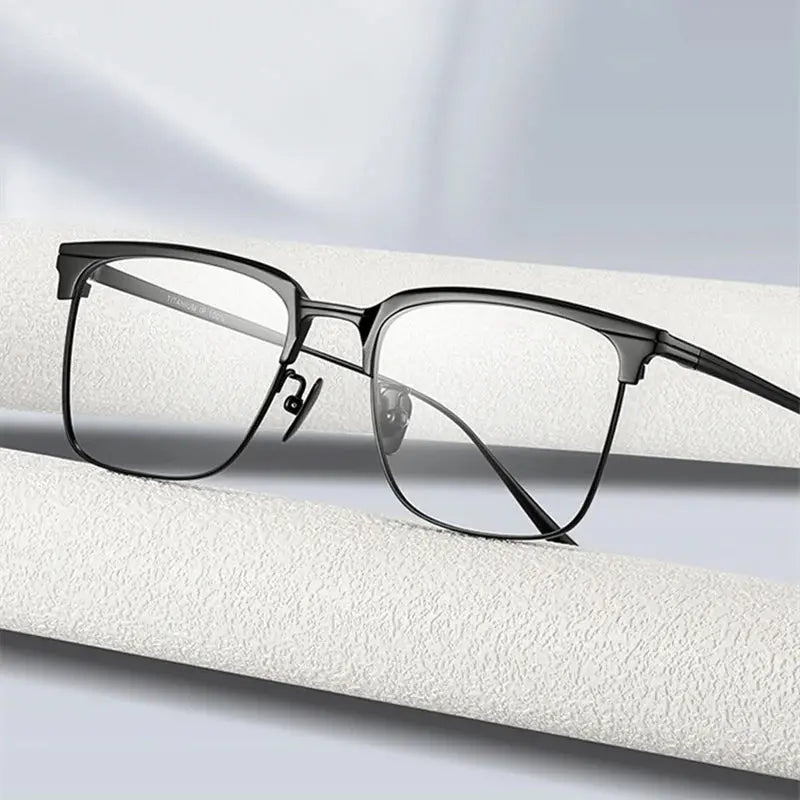 Unisex Square Full Rim Titanium Prescription Glasses 14242 — view 1 | Rx Spectacle