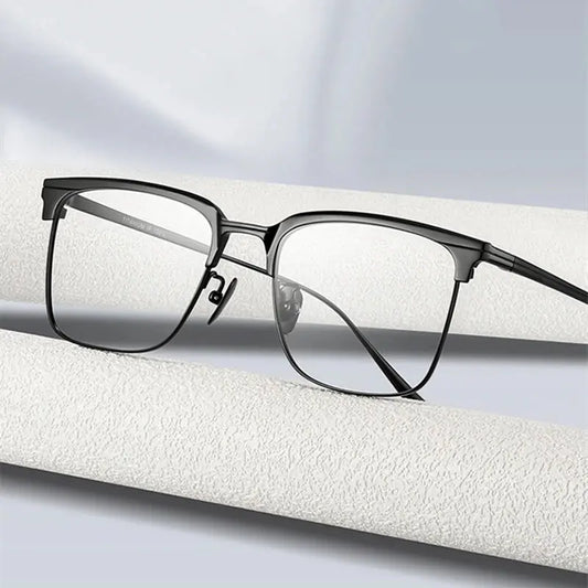 Unisex Square Full Rim Titanium Prescription Glasses 14242 — view 1 | Rx Spectacle