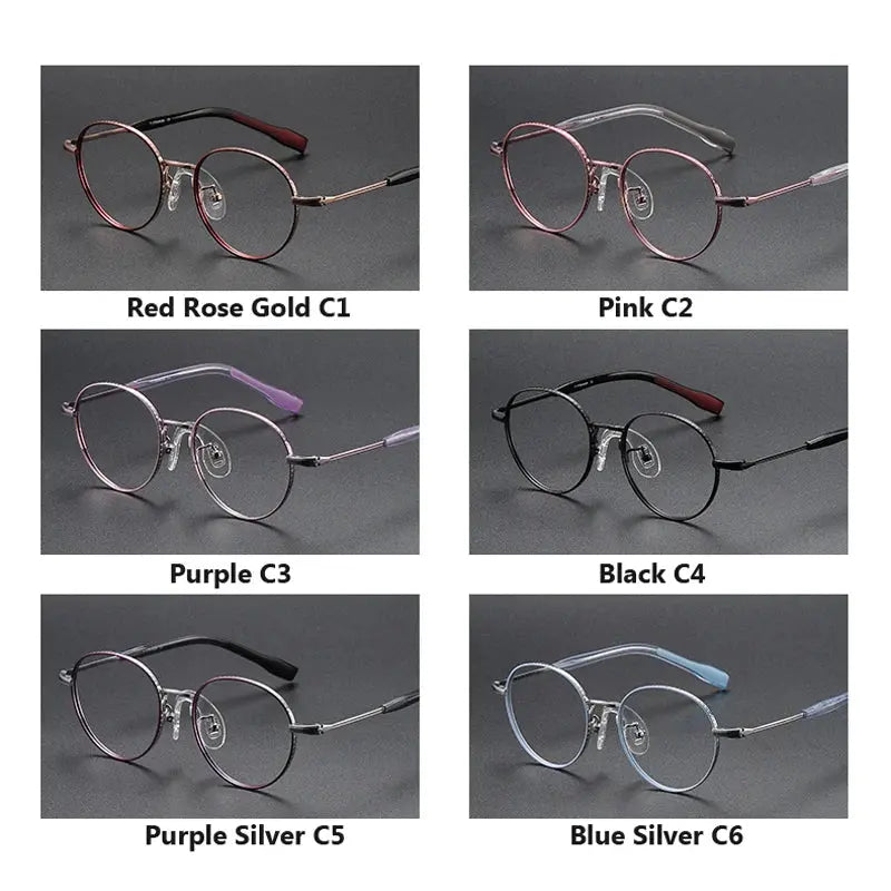 Unisex Round Full Rim Titanium Prescription Glasses 80939 — view 5 | Rx Spectacle