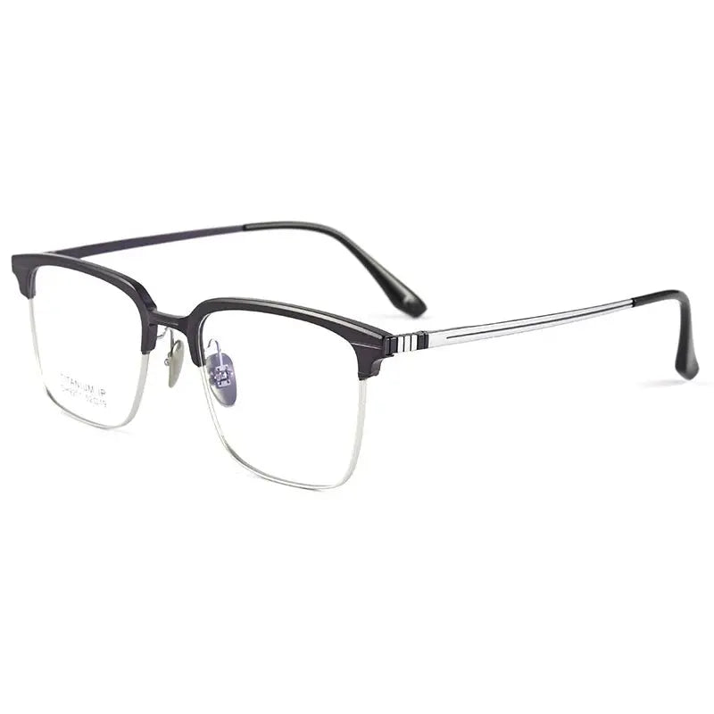 Women's Square Full Rim Titanium Prescription Glasses 59201 — view 5 | Rx Spectacle