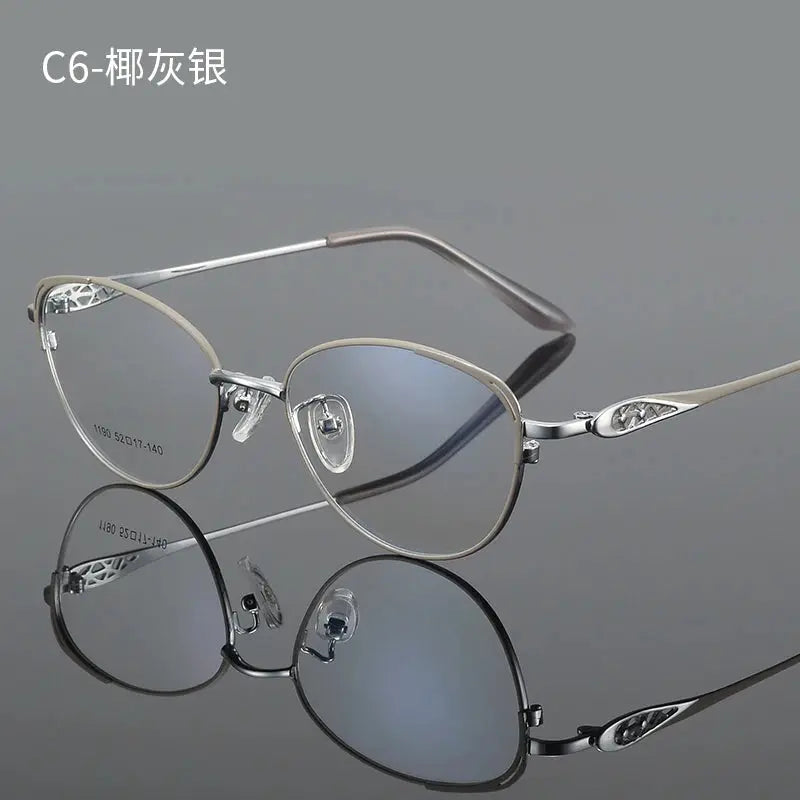 Women's Cat Eye Full Rim Titanium Prescription Glasses 661190 — view 7 | Rx Spectacle