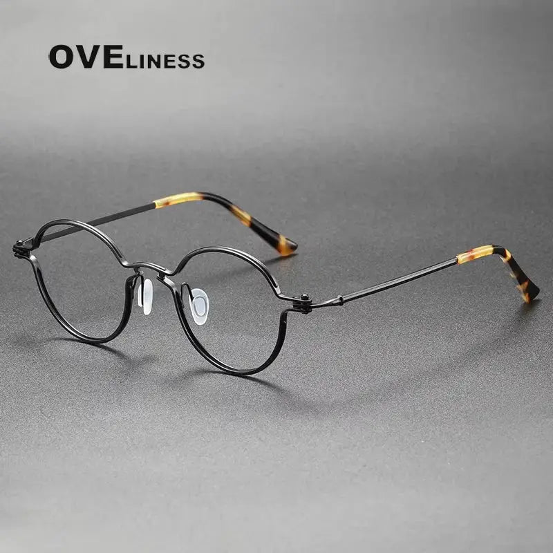 Unisex Round Full Rim Titanium Prescription Glasses 58952 — view 3 | Rx Spectacle