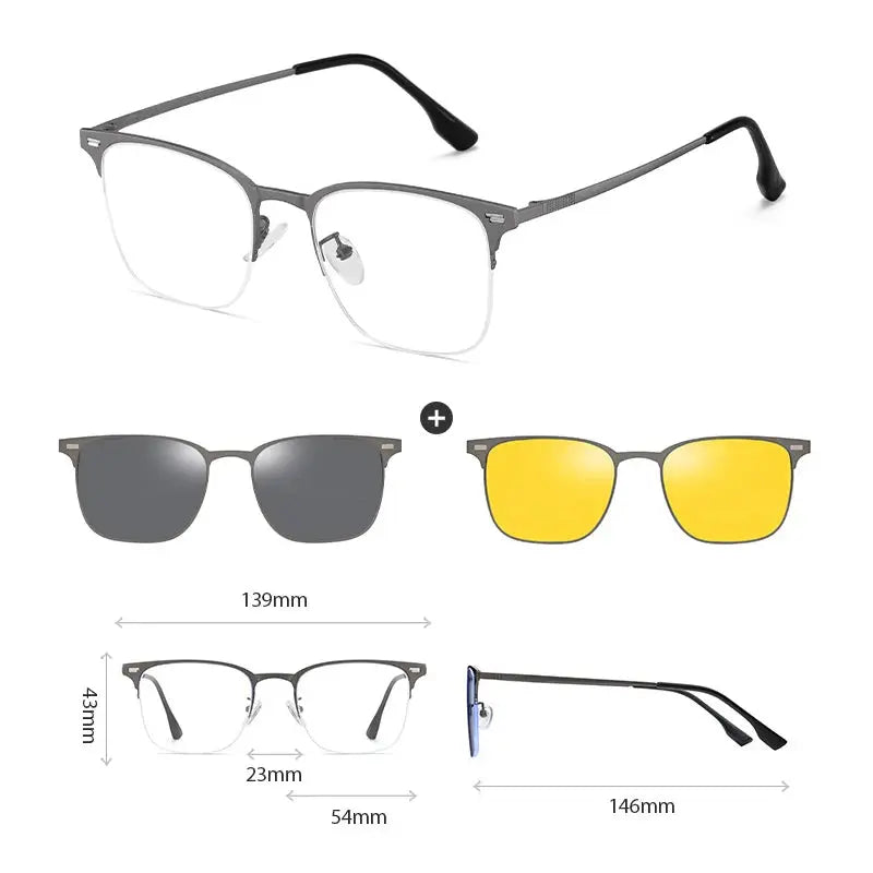 Women's Square Full Rim Titanium Prescription Glasses 414819 — view 9 | Rx Spectacle