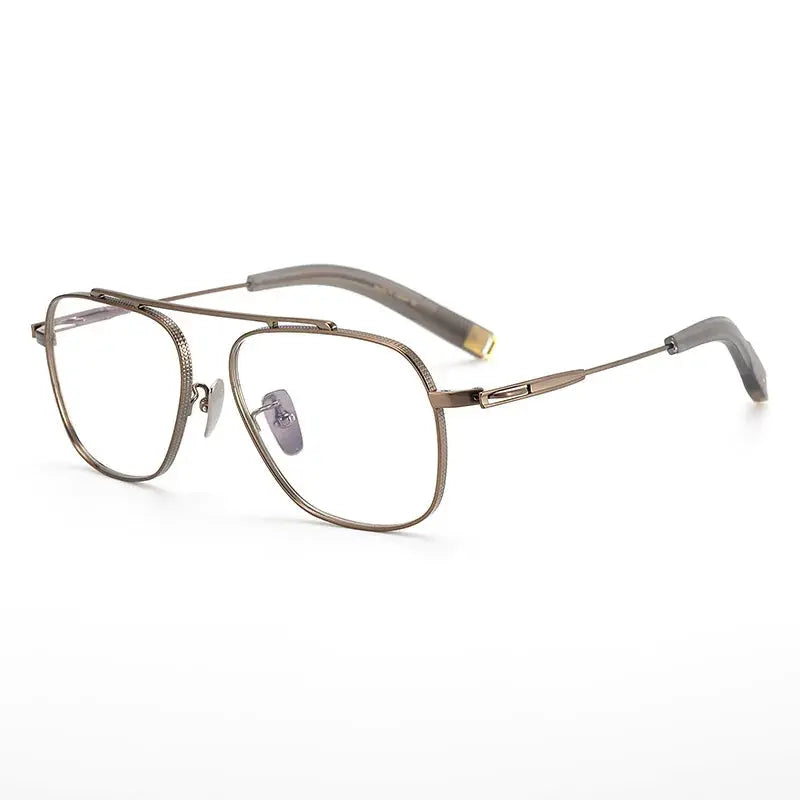 Men's Square Full Rim Titanium Prescription Glasses Lsa1051 — view 4 | Rx Spectacle