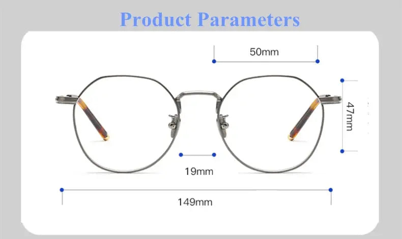Unisex Polygon Full Rim Titanium Prescription Glasses 14919 — view 11 | Rx Spectacle