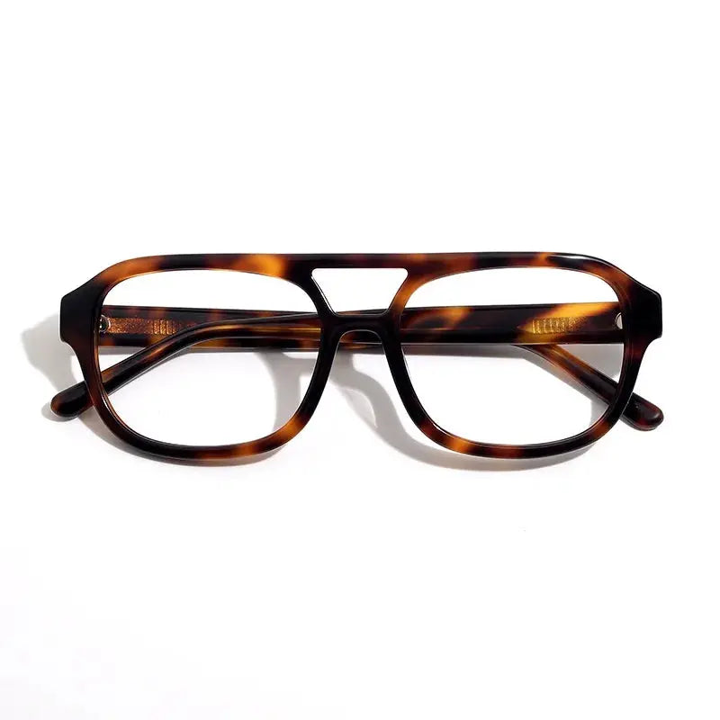 Unisex Square Full Rim Acetate Double Bridge Prescription Glasses 908 — view 2 | Rx Spectacle