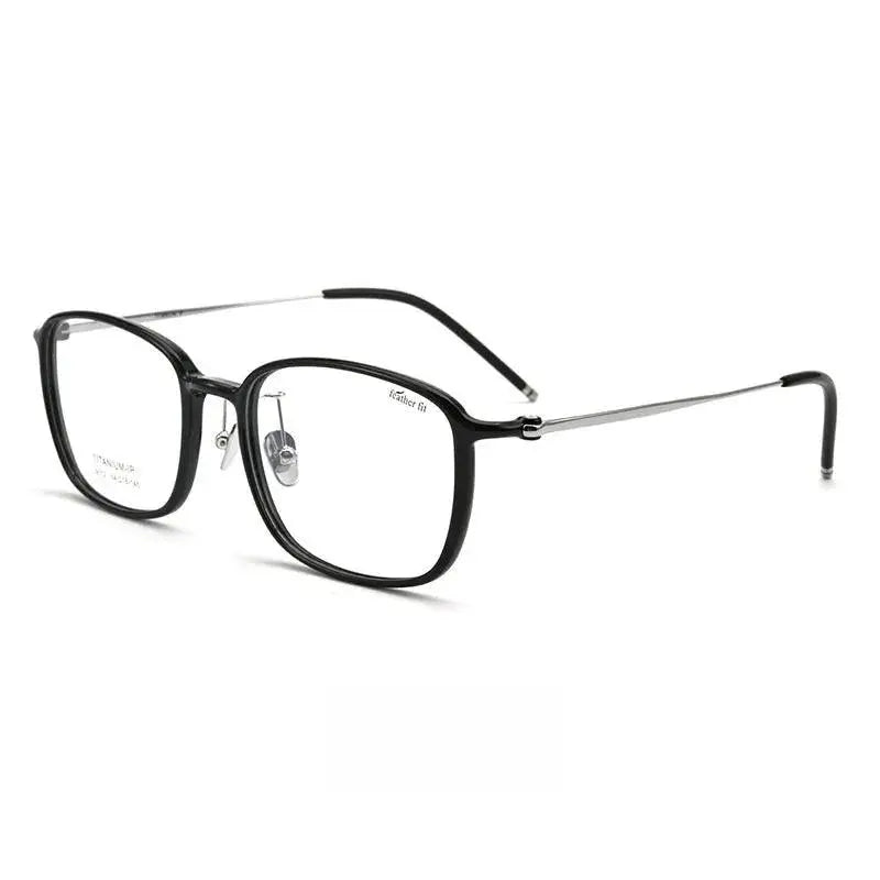 Unisex Square Full Rim Titanium Prescription Glasses L9112 — view 8 | Rx Spectacle