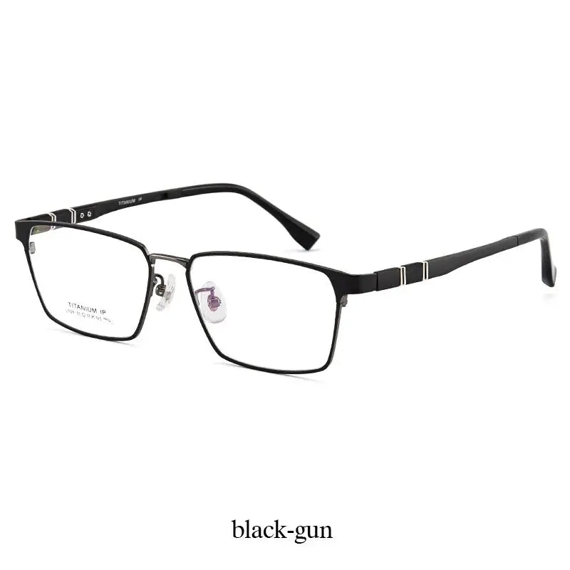 Unisex Polygon Full Rim Titanium Oversized Prescription Glasses 51109 — view 4 | Rx Spectacle
