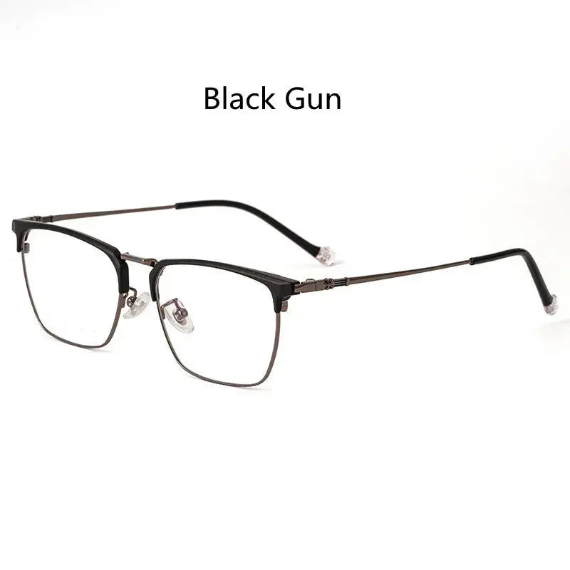 Unisex Square Full Rim Titanium Reading Glasses 8628 — view 7 | Rx Spectacle