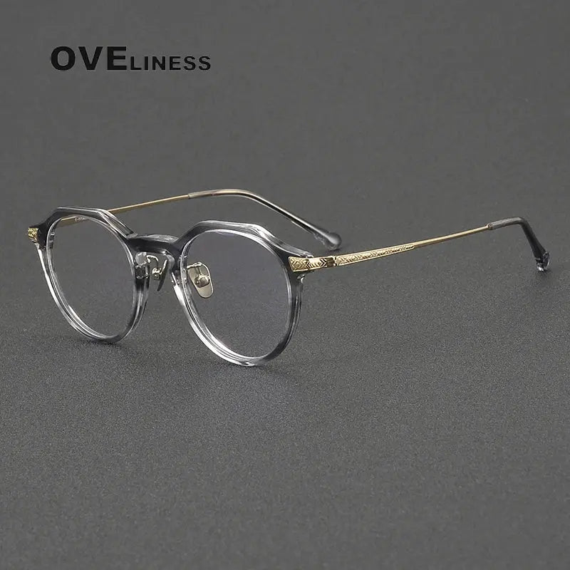 Women's Oval Full Rim Titanium Flat Top Prescription Glasses 322402 — view 7 | Rx Spectacle