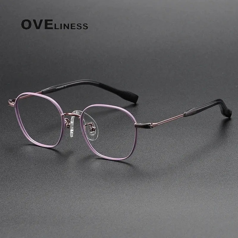 Unisex Polygon Full Rim Titanium Prescription Glasses O80941 — view 7 | Rx Spectacle