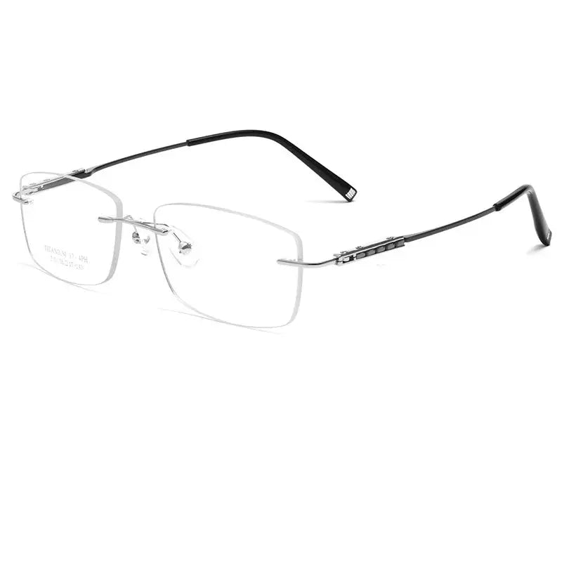 Women's Square Rimless Titanium Prescription Glasses 56210 — view 6 | Rx Spectacle