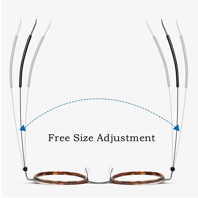 Men's Round Full Rim Titanium Screwless Prescription Glasses 9704jw — view 6 | Rx Spectacle