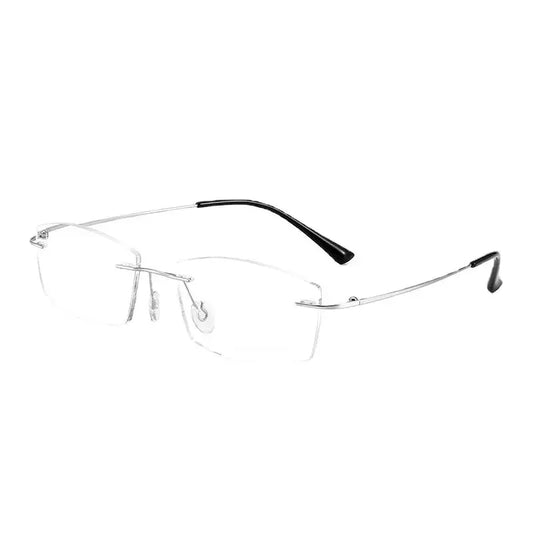 Unisex Square Rimless Titanium Reading Glasses 8161 — view 1 | Rx Spectacle