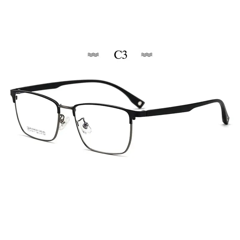 Men's Square Full Rim Titanium Prescription Glasses 29111 — view 5 | Rx Spectacle