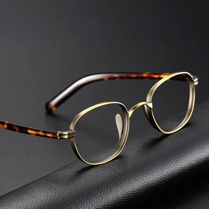 Unisex Round Full Rim Titanium Reading Glasses 8017 — view 2 | Rx Spectacle