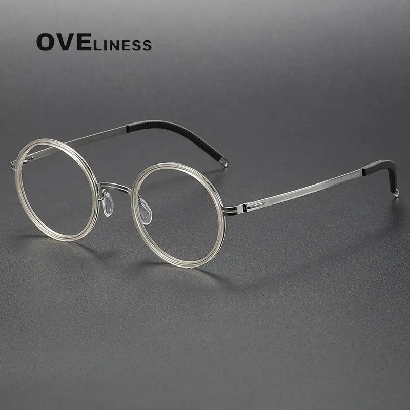 Women's Round Full Rim Titanium Prescription Glasses 822321 — view 4 | Rx Spectacle