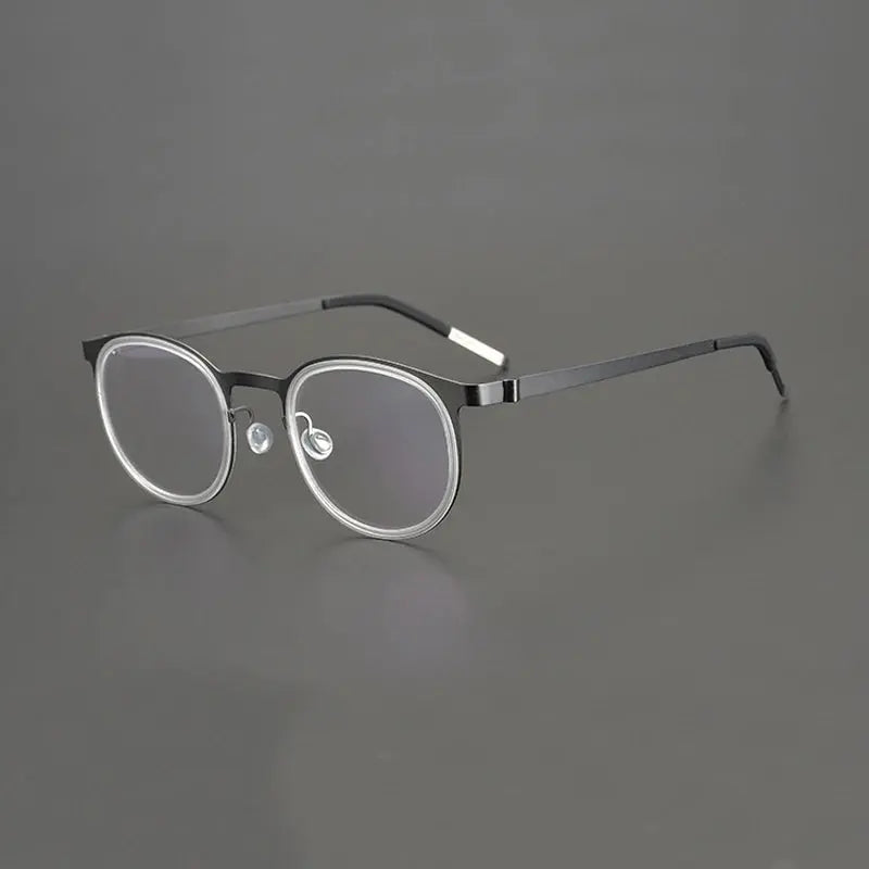 Women's Round Full Rim Titanium Prescription Glasses 199704 — view 9 | Rx Spectacle