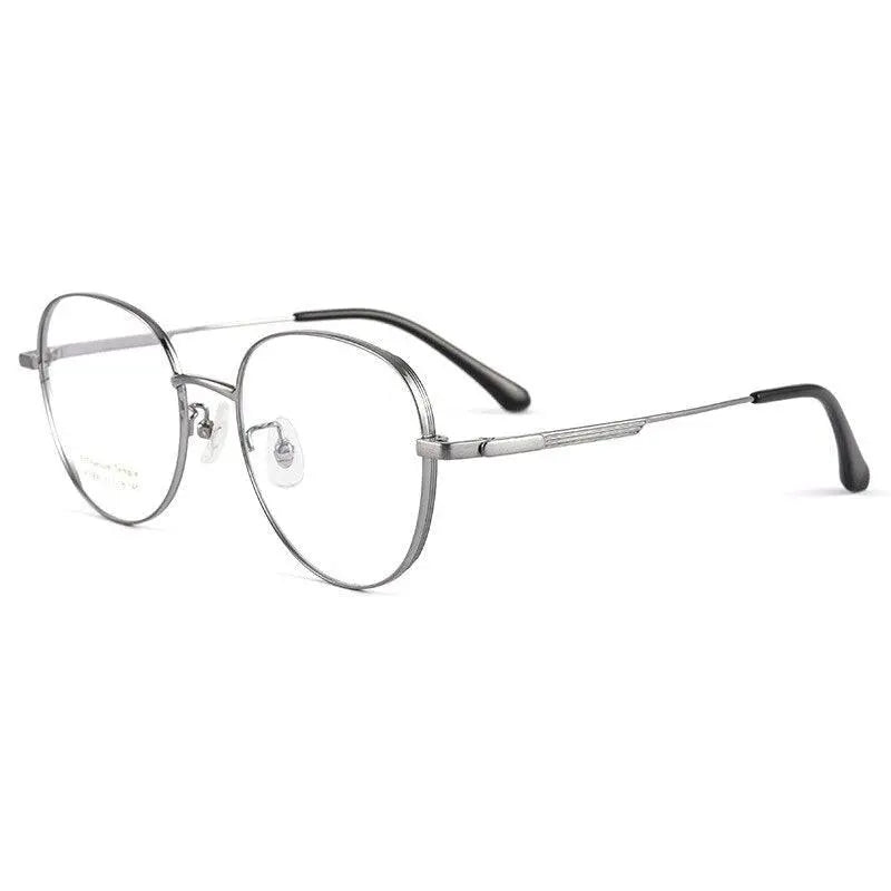 Men's Round Full Rim Titanium Prescription Glasses K5066bsf — view 3 | Rx Spectacle