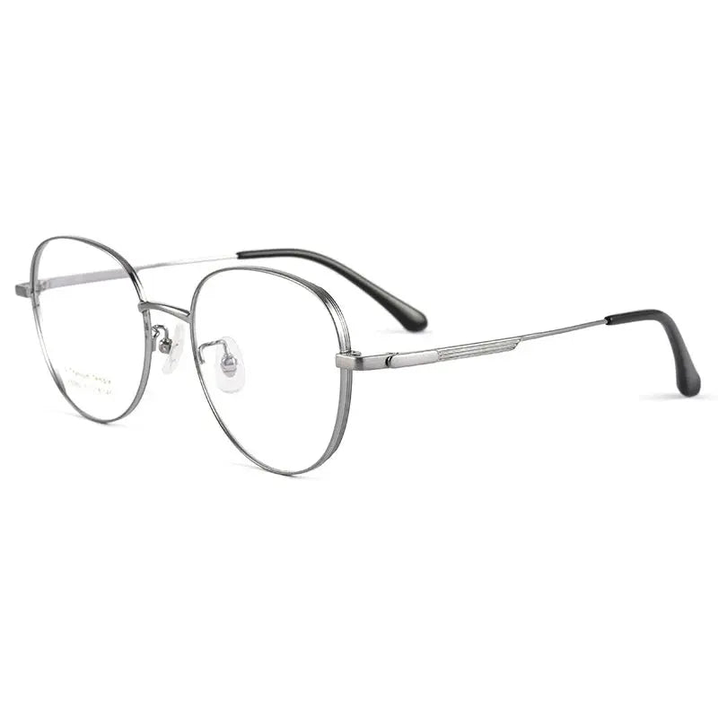 Women's Square Full Rim Titanium Prescription Glasses 5066 — view 8 | Rx Spectacle