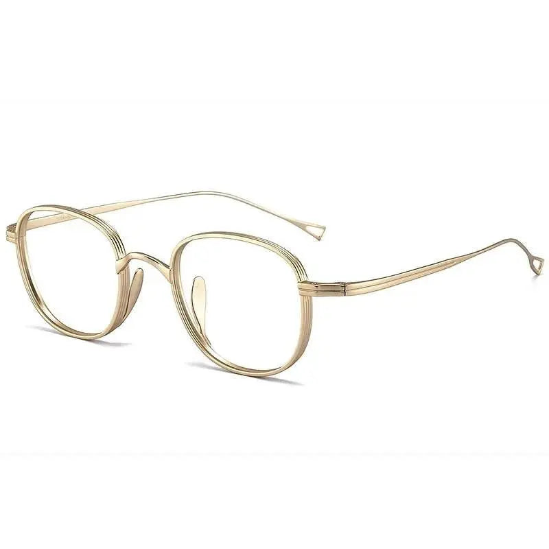 Unisex Round Full Rim Titanium Prescription Glasses 8016 — view 6 | Rx Spectacle