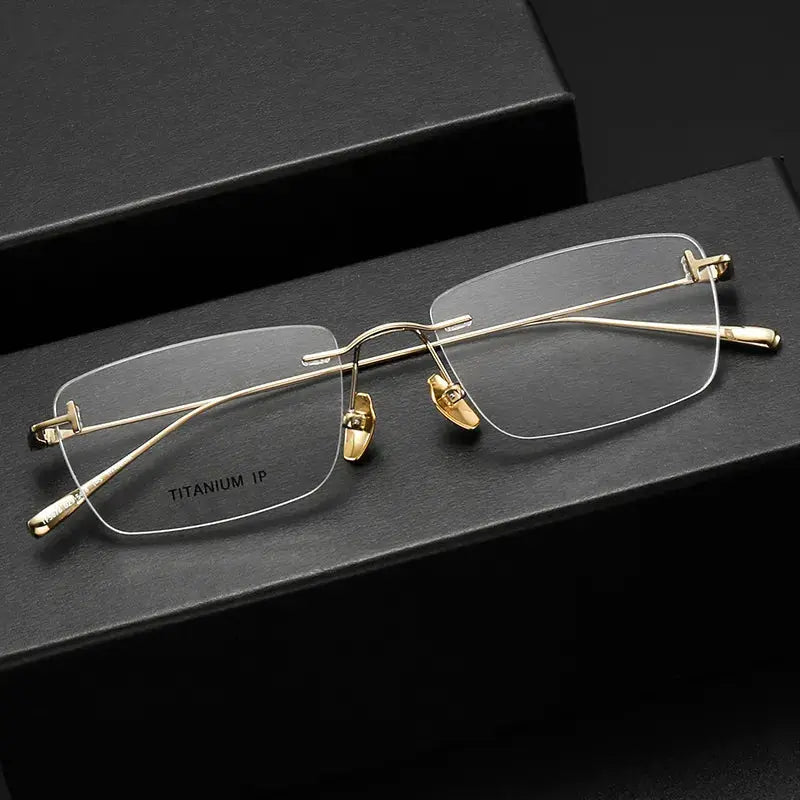 Unisex Rectangular Rimless Titanium Prescription Glasses Ft5678 — view 1 | Rx Spectacle