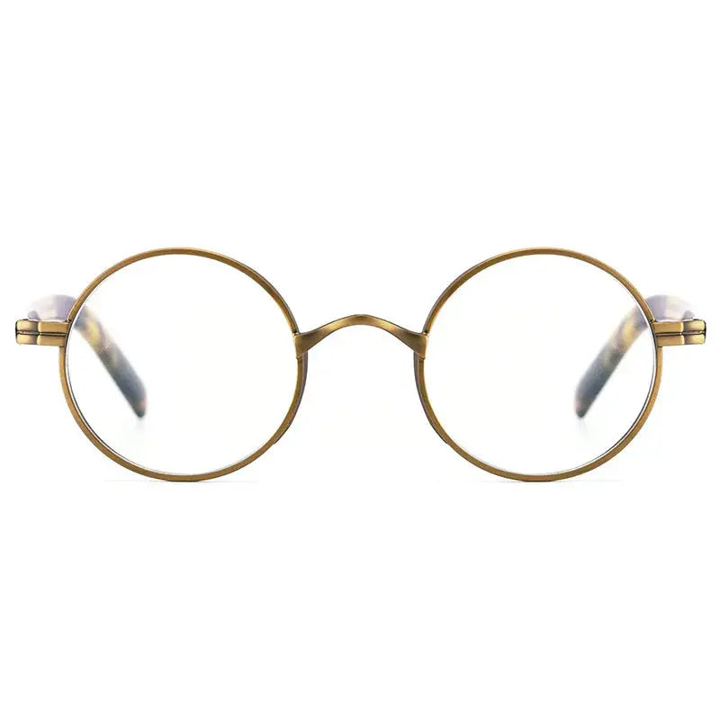 Unisex Round Full Rim Titanium Reading Glasses 0881 — view 4 | Rx Spectacle