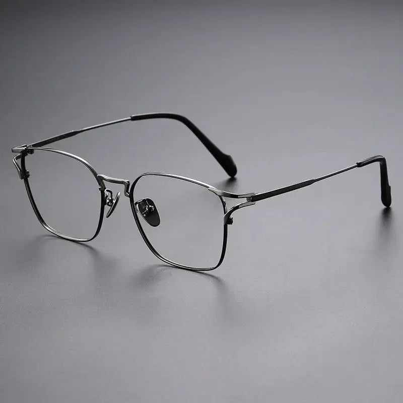 Unisex Square Full Rim Titanium Prescription Glasses 14702 — view 3 | Rx Spectacle