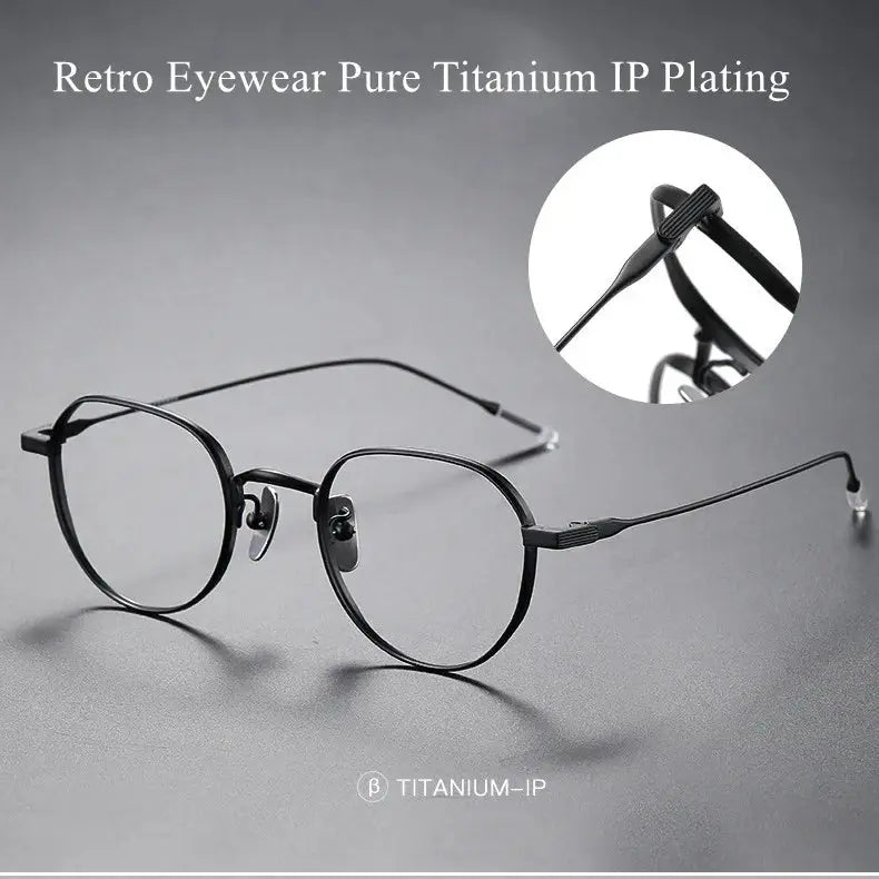Women's Oval Full Rim Titanium Flat Top Prescription Glasses 84803 — view 5 | Rx Spectacle