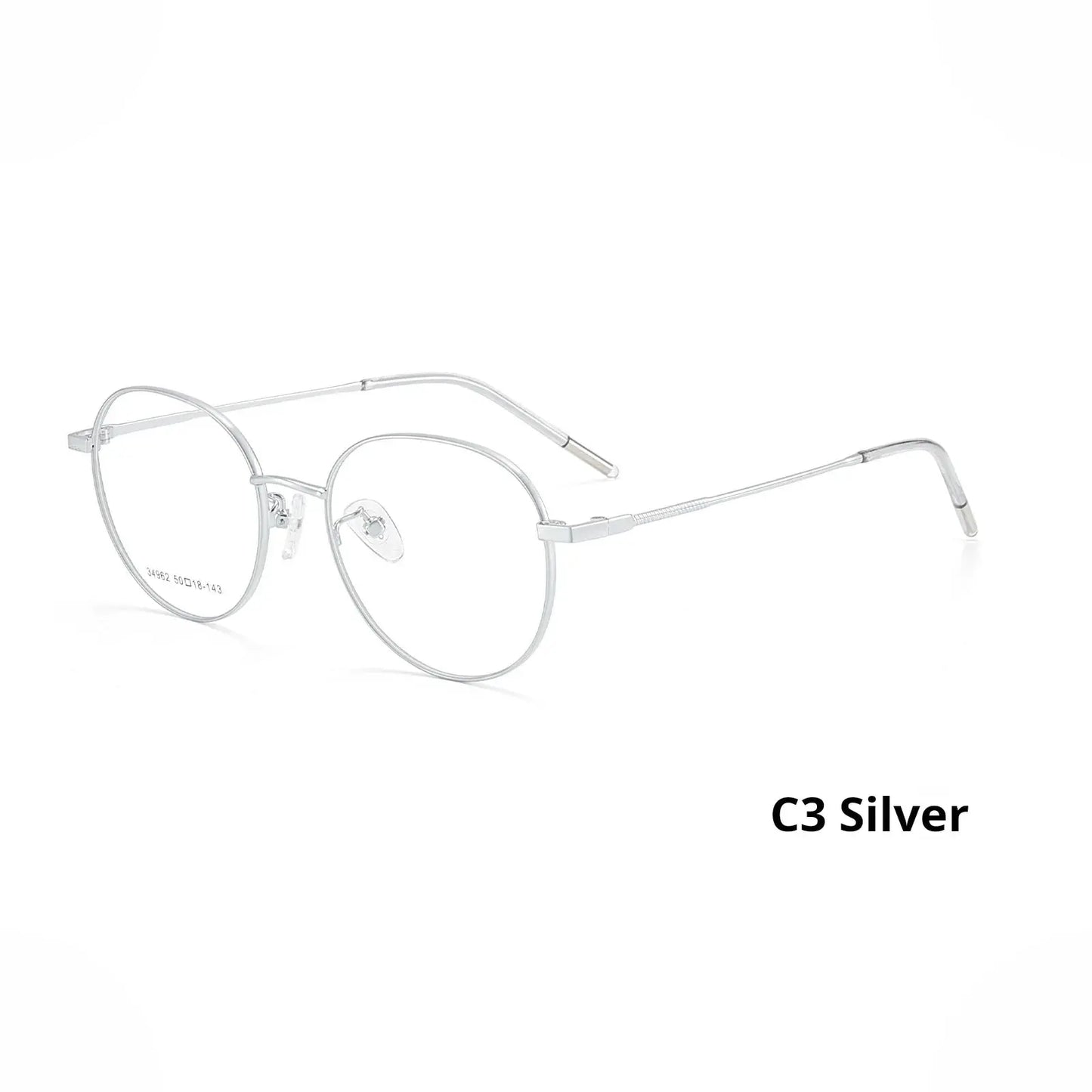 Unisex Oval Full Rim Alloy Flat Top Prescription Glasses 734962 — view 3 | Rx Spectacle