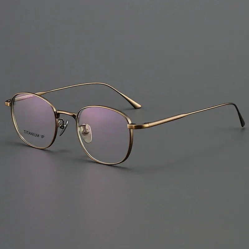 Unisex Round Full Rim Titanium Prescription Glasses Y4921 — view 10 | Rx Spectacle