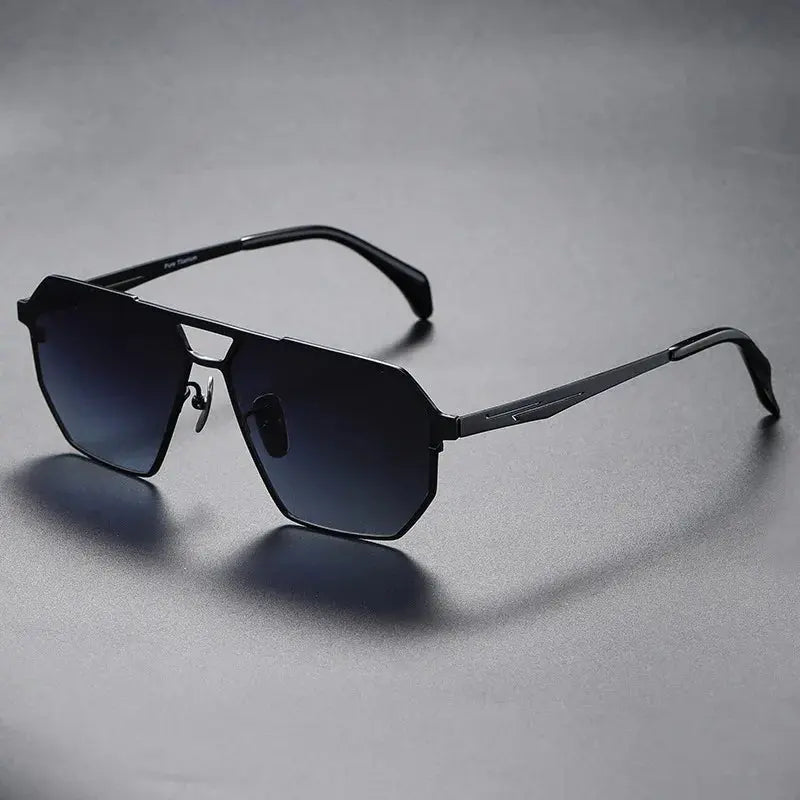 Unisex Oval Full Rim Titanium Double Bridge Prescription Glasses 350001 — view 5 | Rx Spectacle