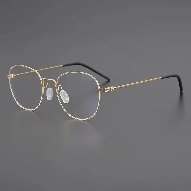 Women's Oval Full Rim Titanium Screwless Prescription Glasses 199892 — view 3 | Rx Spectacle