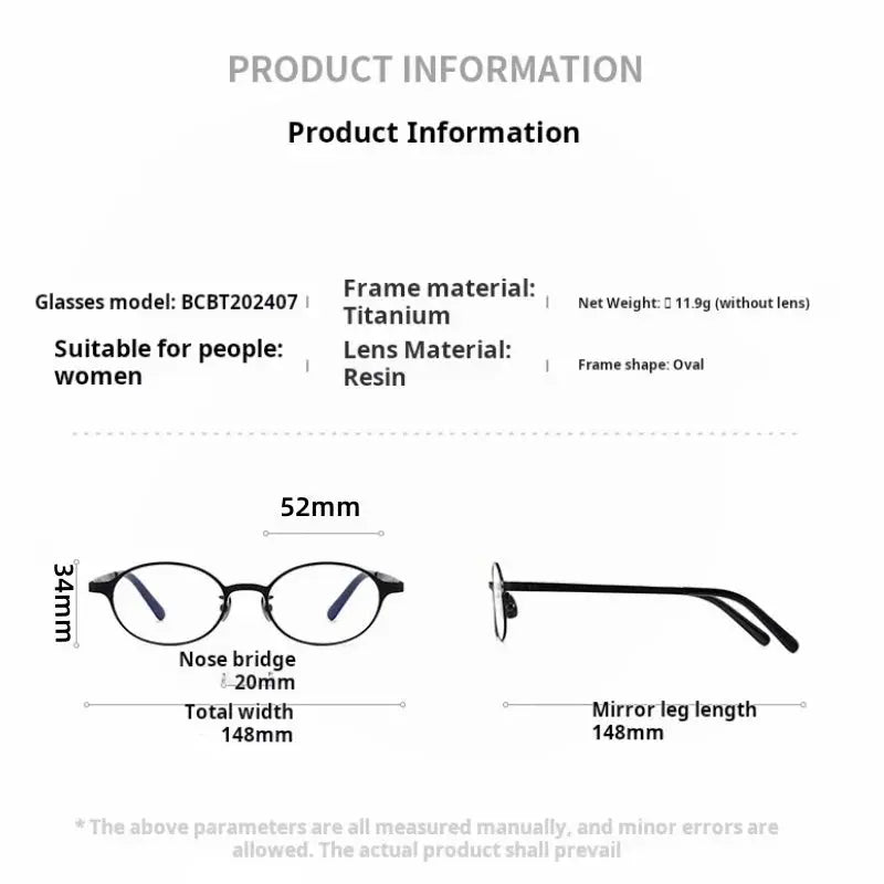 Unisex Oval Full Rim Titanium Prescription Glasses 272477 — view 2 | Rx Spectacle