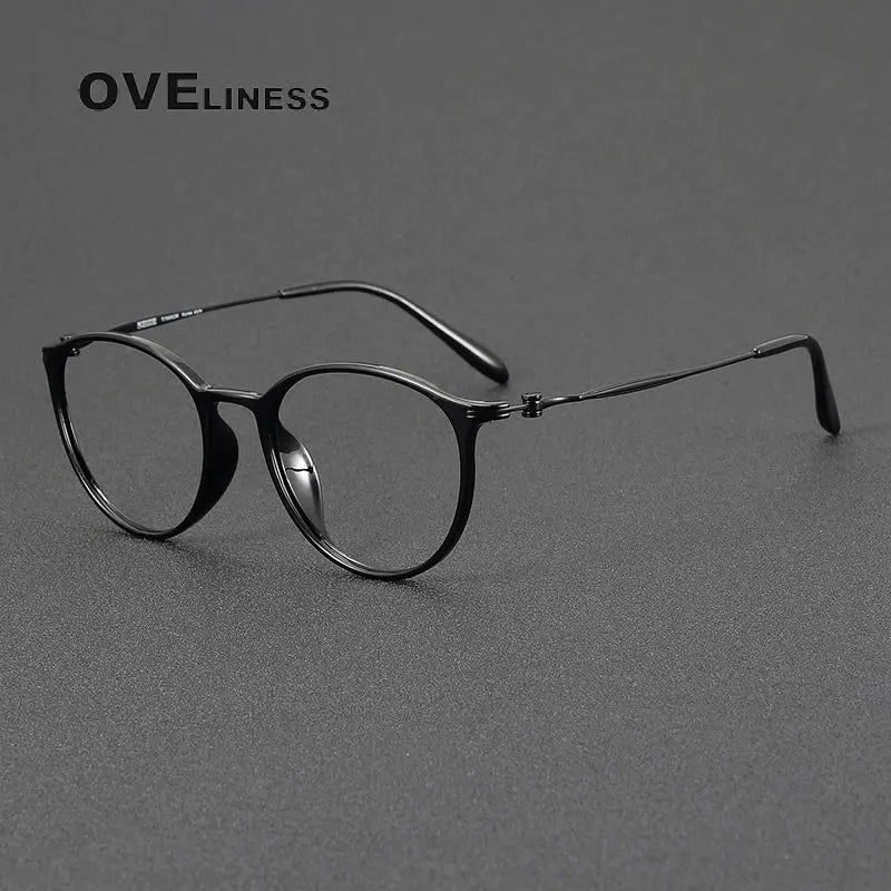 Women's Round Full Rim Titanium Prescription Glasses 98664 — view 4 | Rx Spectacle