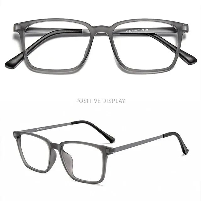 Unisex Square Full Rim Titanium Reading Glasses 8922 — view 6 | Rx Spectacle