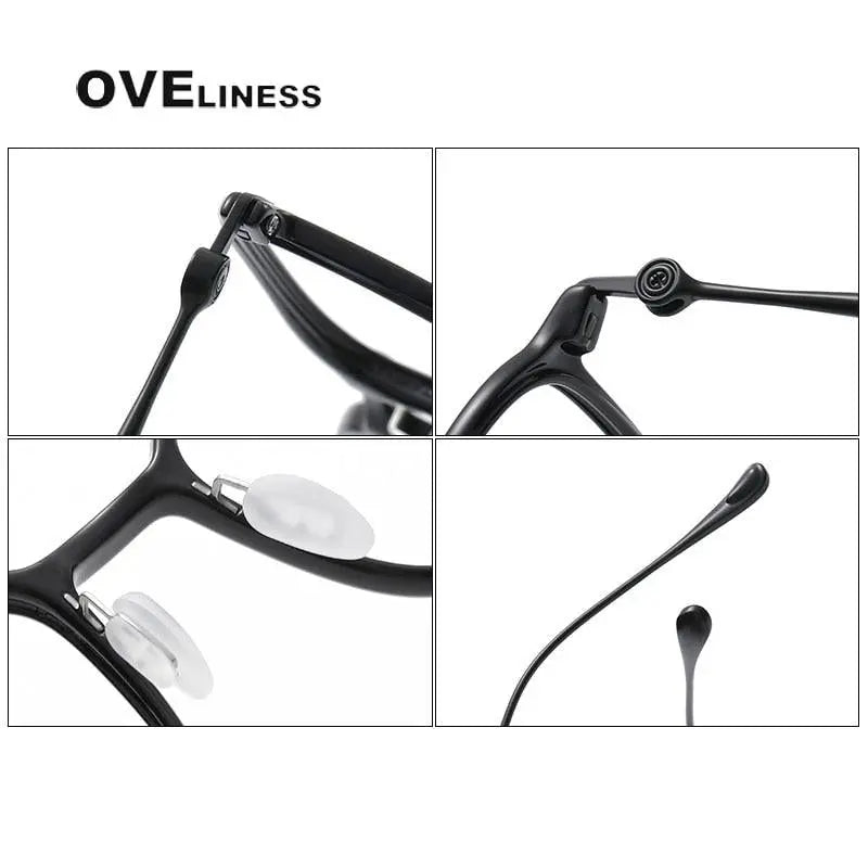 Unisex Square Full Rim Titanium Prescription Glasses 8644 — view 9 | Rx Spectacle