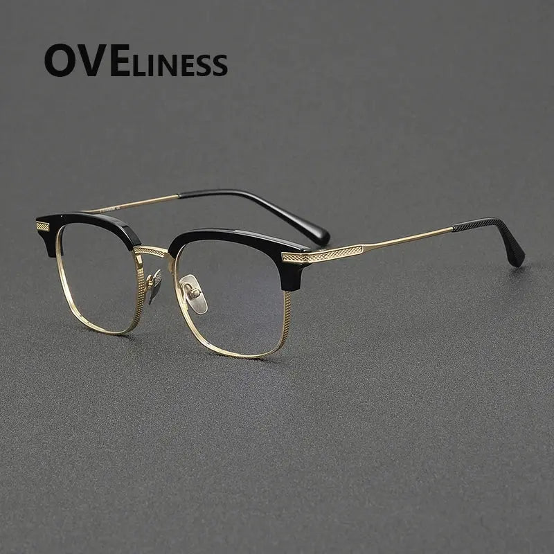 Unisex Square Full Rim Titanium Prescription Glasses 362080 — view 3 | Rx Spectacle