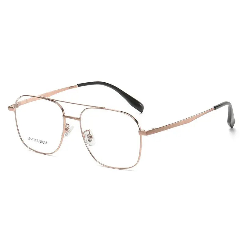 Unisex Square Full Rim Titanium Double Bridge Prescription Glasses 985142 — view 6 | Rx Spectacle