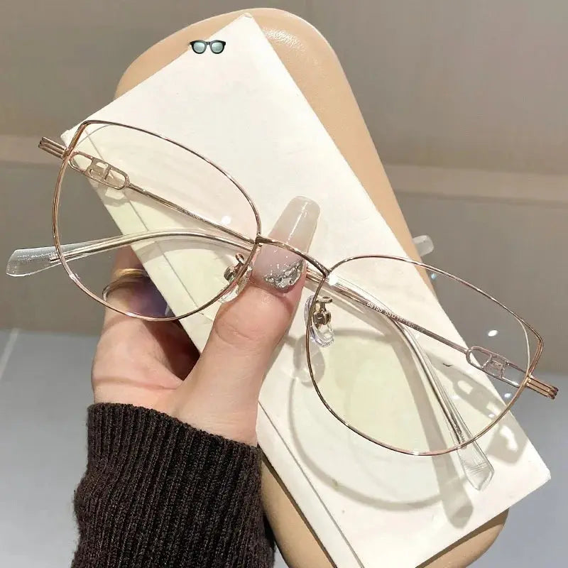 Women's Cat Eye Full Rim Titanium Prescription Glasses 86155 — view 4 | Rx Spectacle