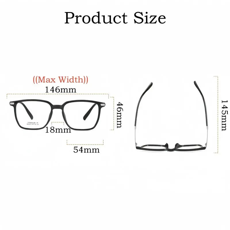 Unisex Square Full Rim Titanium Prescription Glasses — view 2 | Rx Spectacle