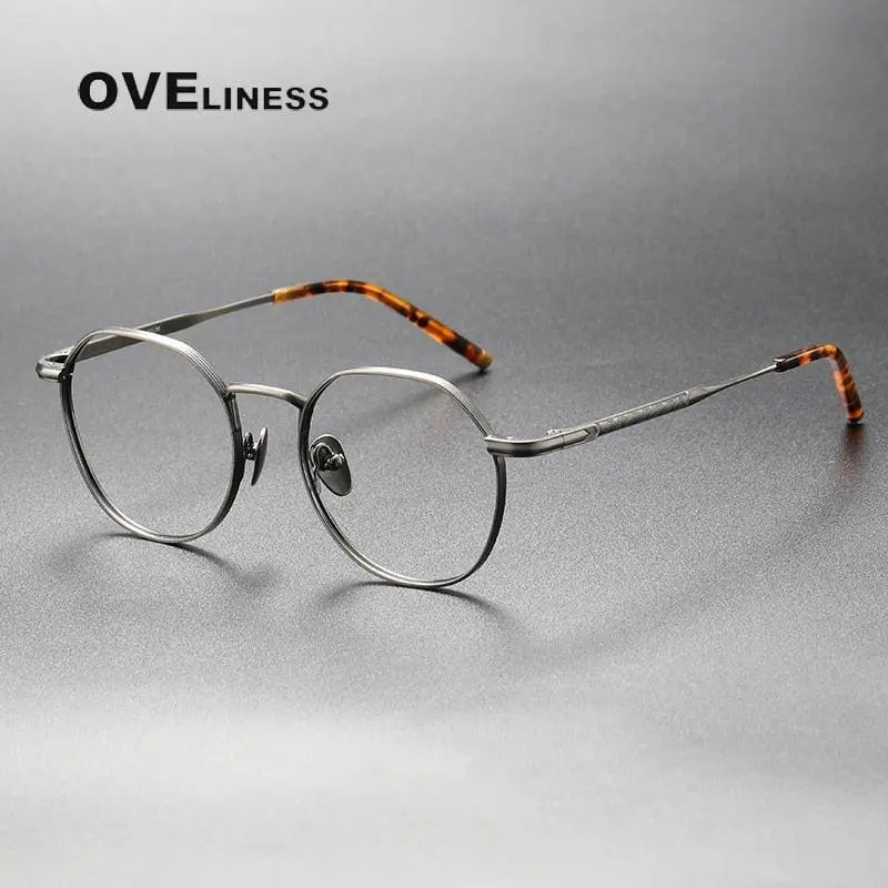Unisex Round Full Rim Titanium Prescription Glasses — view 5 | Rx Spectacle