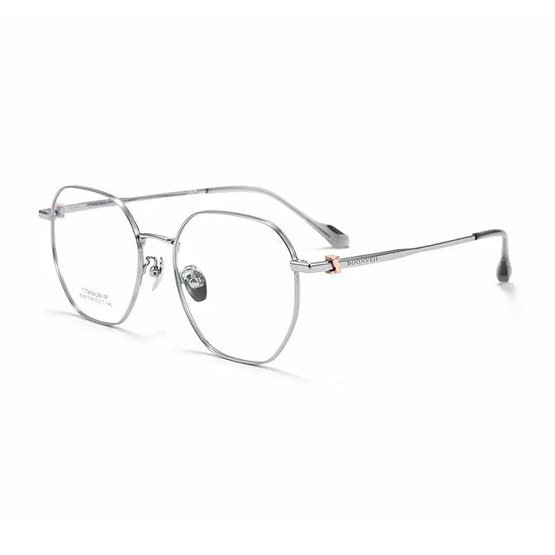 Unisex Polygon Full Rim Titanium Prescription Glasses Y61039 — view 8 | Rx Spectacle