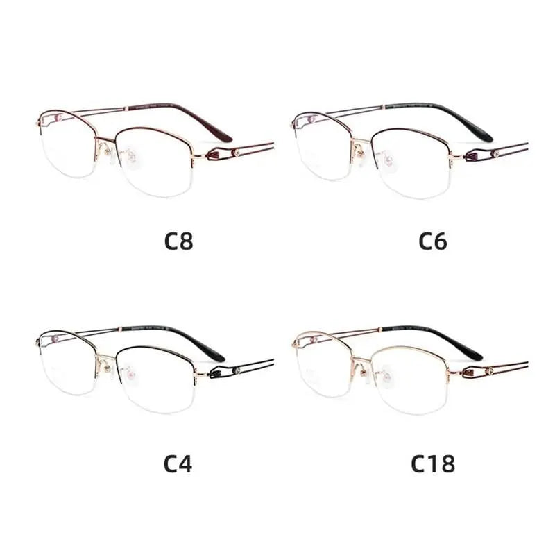Women's Square Semi-Rimless Titanium Prescription Glasses Bv6003 — view 8 | Rx Spectacle