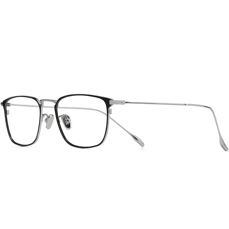 Men's Square Full Rim Titanium Prescription Glasses W8083 — view 3 | Rx Spectacle