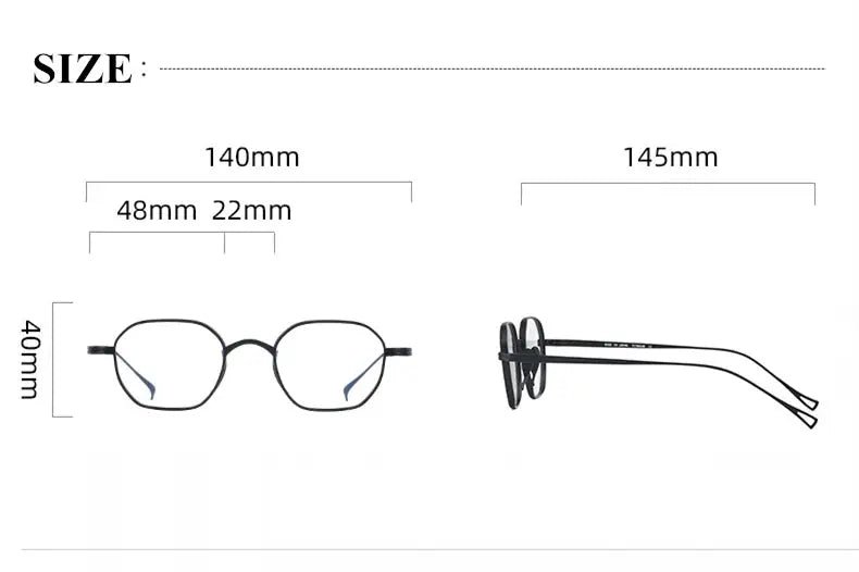 Unisex Polygon Full Rim Titanium Flat Top Prescription Glasses 389917 — view 2 | Rx Spectacle