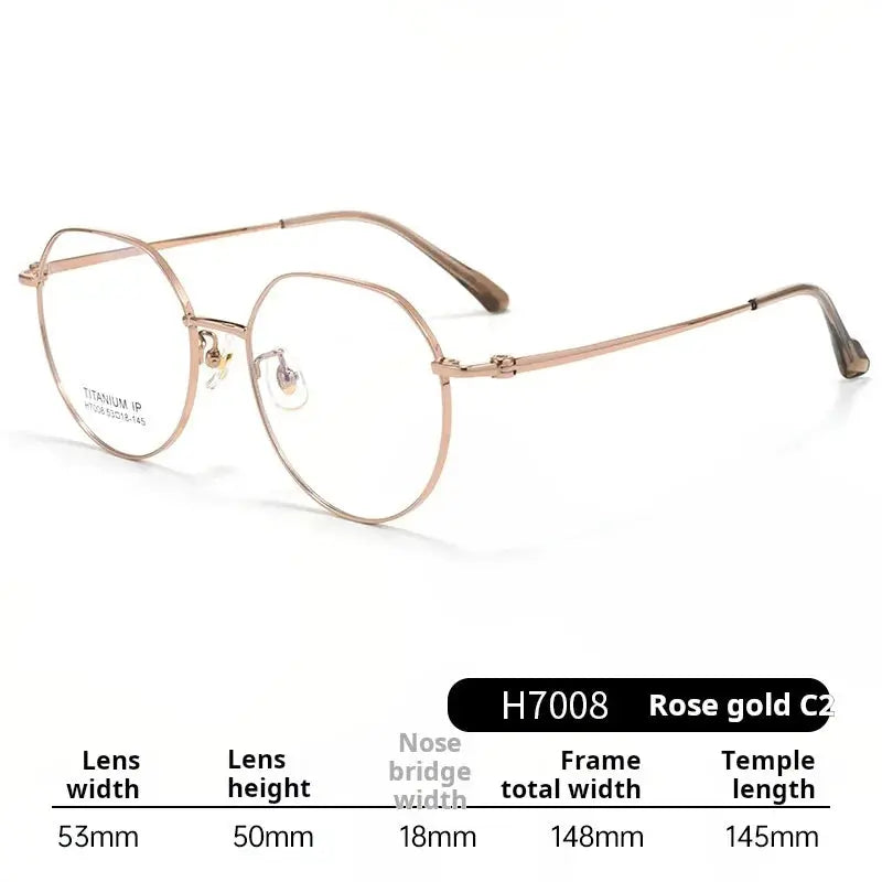 Unisex Round Full Rim Titanium Flat Top Prescription Glasses 77008 — view 5 | Rx Spectacle